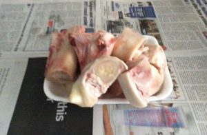 A collection of beef bones