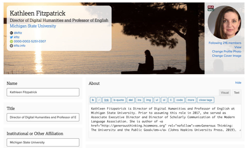 Illustration of profile edit page