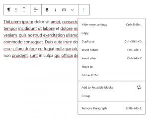 Adding, removing, and moving blocks.