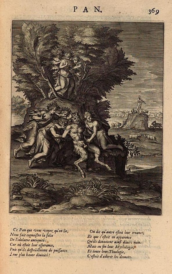 Fig. 12‘Pan’ as illustrated in Philostratus, Les Images, translated by Blaise de Vigenère, Paris 1614, repr. 1637: 369. Photo Bayerische Staatsbibliothek. Fig. 12‘Pan’ as illustrated in Philostratus, Les Images, translated by Blaise de Vigenère, Paris 1614, repr. 1637: 369. Photo Bayerische Staatsbibliothek.