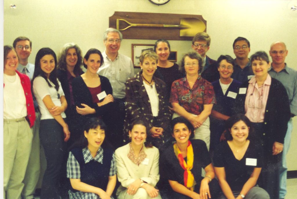 Participants pictured above include, standing left to right, Carol Chapelle (Iowa State), Jeffrey Abbas (Iowa), Marina Kostina (Iowa), Judith Liskin-Gasparro (Iowa), Ana Oscoz (Iowa), Paul Angelis (Southern Illinois), Margo Gottlieb (Illinois Resource Center), April Ginther (Purdue), Felicity Douglas (Iowa State), Fred Davidson (Illlinois), L. Kathy Heilenman (Iowa), Chuanren Ke (Iowa), Mary Spaan (Michigan), Craig Deville (Iowa); kneeling, Yi Lin (Iowa), Leslie Grant (Central Michigan), Micheline Chalhoub-Deville (Iowa), Alicia Crowe (Iowa). Photographer: Dan Douglas (Iowa State)